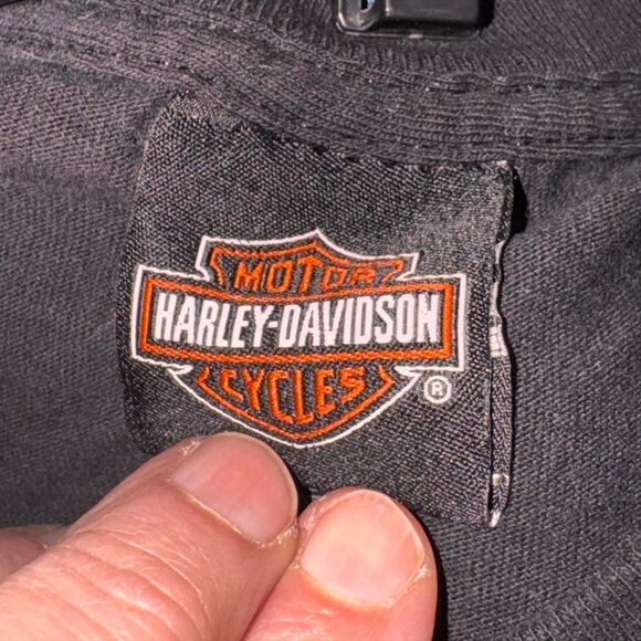 Harley Davidson black cotton t-shirt with skull design Cherokee Large Biker - Picture 7 of 8